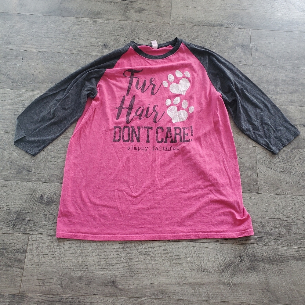 Simply Faithful Fur Hair Pink Shirt